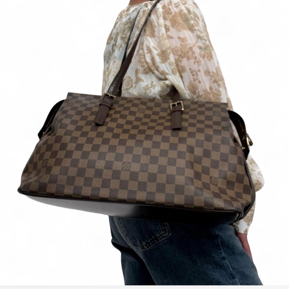 Authentic Louis Vuitton Chelsea Tote Damier Ebene 🤎 Classic LV Shoulder Bag